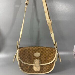 Genuine Vintage PIERRE BALMAIN Coated Canvas Crossbody Bag